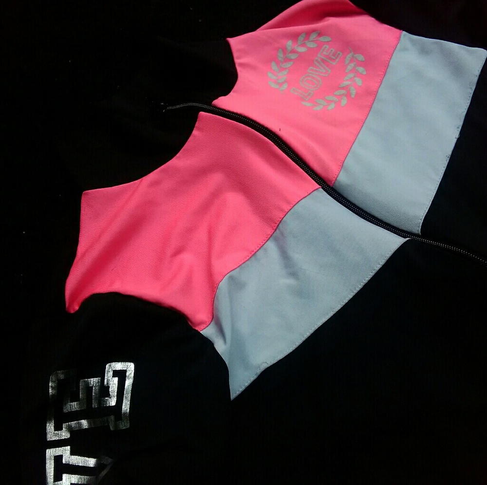 Pink and black tracksuit